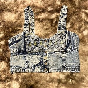Acid Wash Cropped Tank